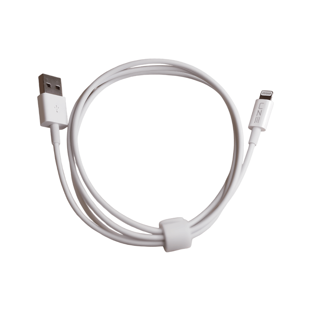 USB A to Lightning Charging Cable White - UZE